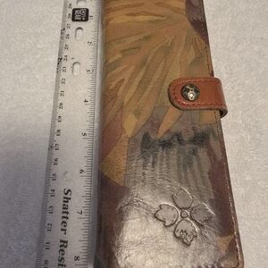 Patricia Nash Multicolor Floral Leather Wallet - Brown, Tan, Green
